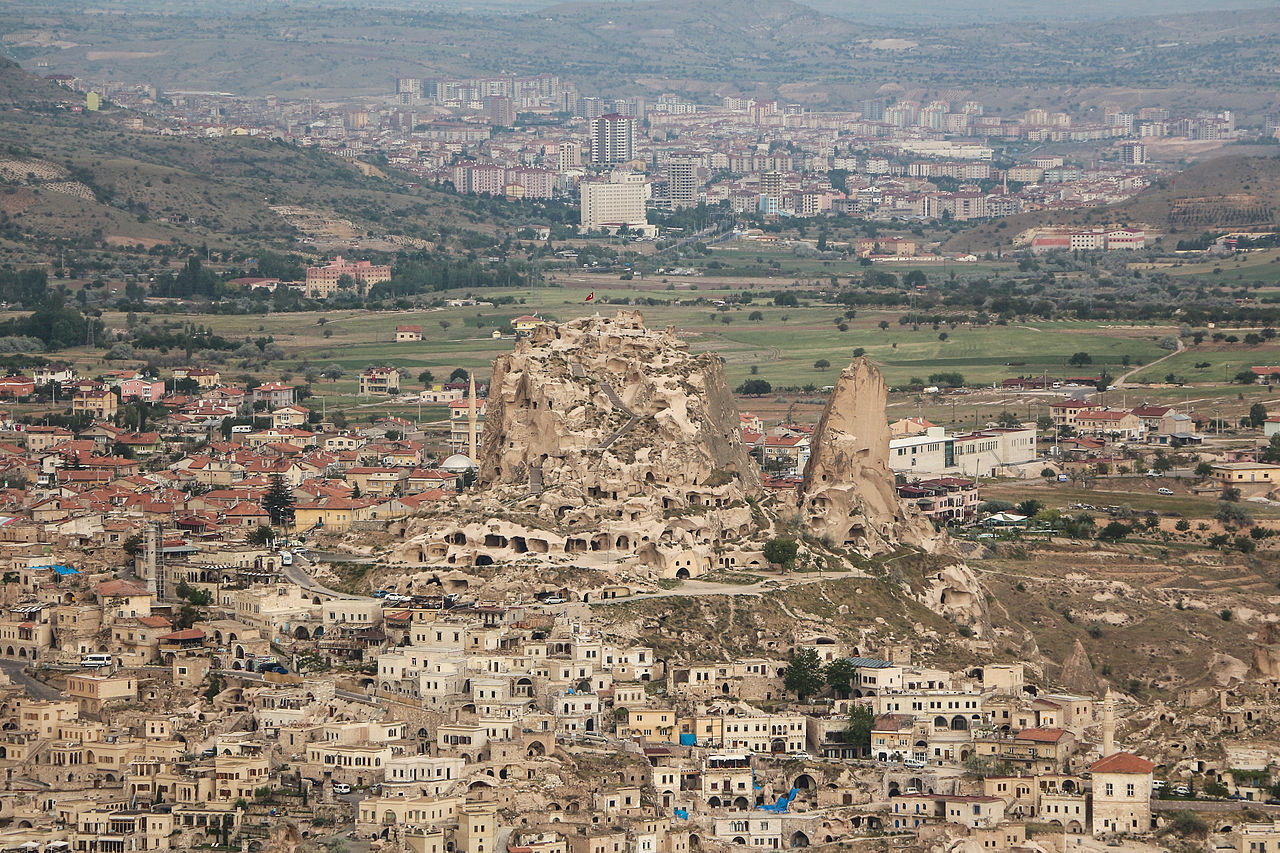 Aerial view of Uçhisar, Cappadocia, Turkey